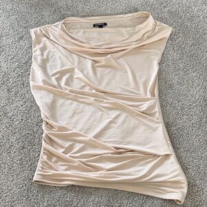 Express Light Pink Draped Sleeveless Blouse